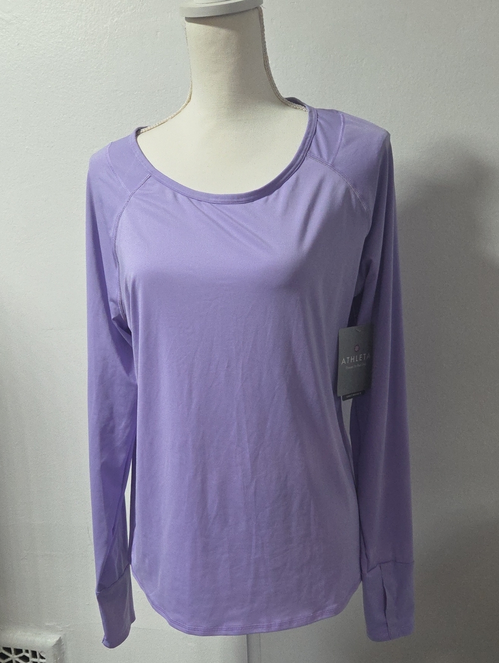 Athleta Exhilaration Lavender Long-Sleeve Athletic Tee XL NWT